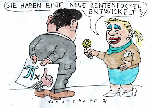 Cartoon: Rentenformel (medium) by Jan Tomaschoff tagged rente,alter,geld,demografie,rente,alter,geld,demografie