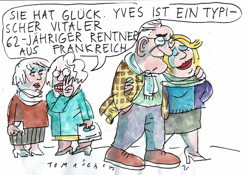 Cartoon: Rentner (medium) by Jan Tomaschoff tagged rente,deutschland,frührente,frankreich,rente,deutschland,frührente,frankreich
