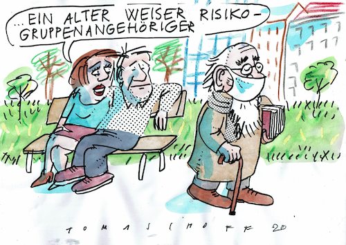 Cartoon: Risikogruppe (medium) by Jan Tomaschoff tagged corona,risiko,alter,corona,risiko,alter