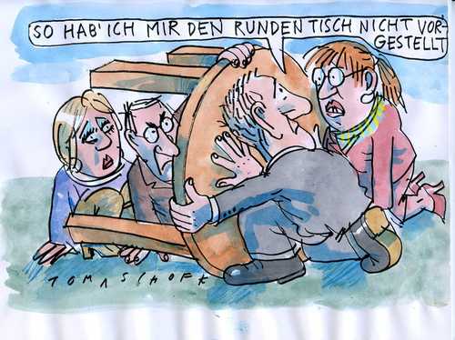 Cartoon: Runder Tisch (medium) by Jan Tomaschoff tagged runder,tisch