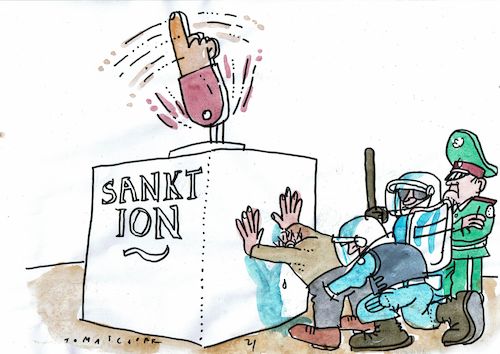 Cartoon: Sanktionen (medium) by Jan Tomaschoff tagged sanktionen,belarus,diktatur,sanktionen,belarus,diktatur