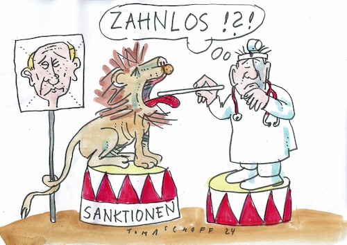 Cartoon: Sanktionen (medium) by Jan Tomaschoff tagged ukraine,russland,sanktionen,krieg,ukraine,russland,sanktionen,krieg