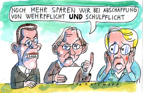 Cartoon: schuldenpflicht (medium) by Jan Tomaschoff tagged schuldenpflicht,schulden,finanzen,schuldenpflicht,schulden,finanzen