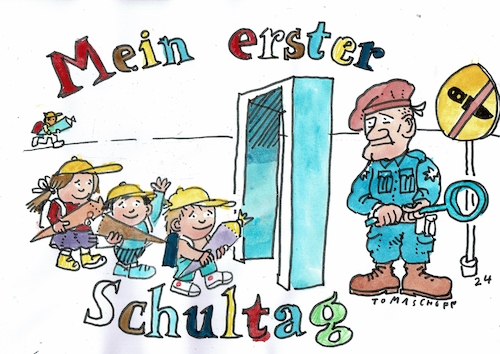 Cartoon: Schule (medium) by Jan Tomaschoff tagged sicherheit,kriminalität,schule,sicherheit,kriminalität,schule