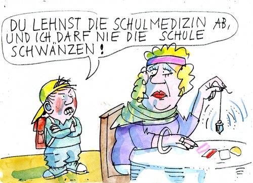 Cartoon: Schulmedizin (medium) by Jan Tomaschoff tagged schulmedizin,schulpflicht,schulmedizin,schulpflicht