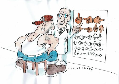 Cartoon: Sehtest (medium) by Jan Tomaschoff tagged augenarzt,sehtest,proll,augenarzt,sehtest,proll