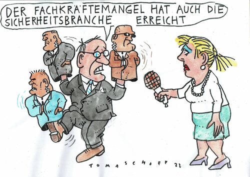 Cartoon: Sicherheit (medium) by Jan Tomaschoff tagged fachkräftemangel,handwerk,fachkräftemangel,handwerk
