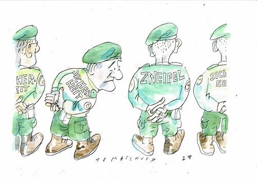 Cartoon: Sicherheit (medium) by Jan Tomaschoff tagged icherheit,zweifel,icherheit,zweifel