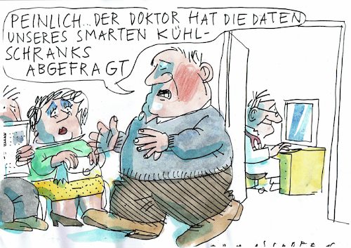 Cartoon: smarter Kühlschrenk (medium) by Jan Tomaschoff tagged daten,gesundheit,vernetzung,daten,gesundheit,vernetzung