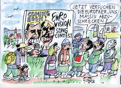 Cartoon: Song Contest (medium) by Jan Tomaschoff tagged europa,contest,song,song,contest,europa
