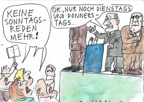 Cartoon: Sonntagsreden (medium) by Jan Tomaschoff tagged politiker,versprechen,politiker,versprechen