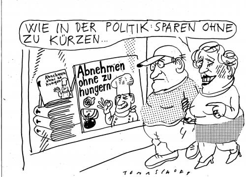 Cartoon: Sparen (medium) by Jan Tomaschoff tagged einsparungen,kürzungen