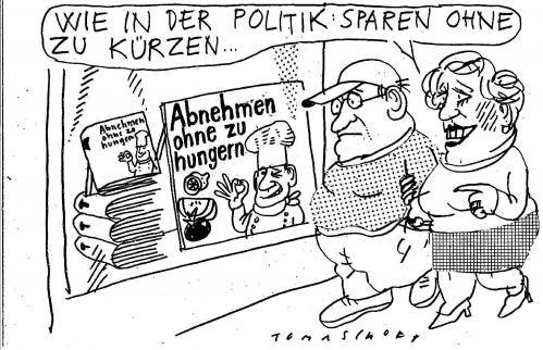 Cartoon: Sparen (medium) by Jan Tomaschoff tagged haushalt,verschuldung