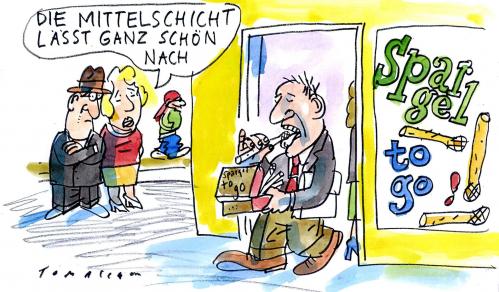 Cartoon: Spargel (medium) by Jan Tomaschoff tagged spargel,mittelschicht,wirtschaftskrise