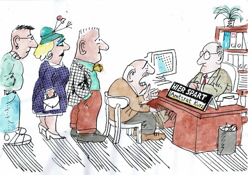 Cartoon: Sparmassnahme (medium) by Jan Tomaschoff tagged behörde,staat,geld,behörde,staat,geld