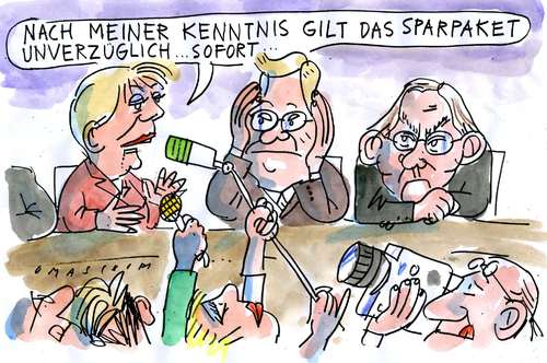 Cartoon: Sparpaket (medium) by Jan Tomaschoff tagged sparpaket