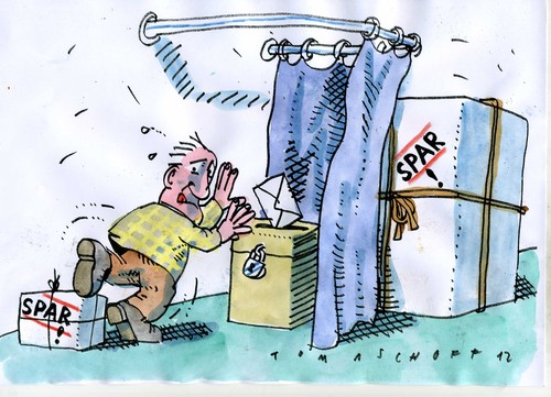 Cartoon: Sparpakete (medium) by Jan Tomaschoff tagged sparpakete,sparpakete,sparen
