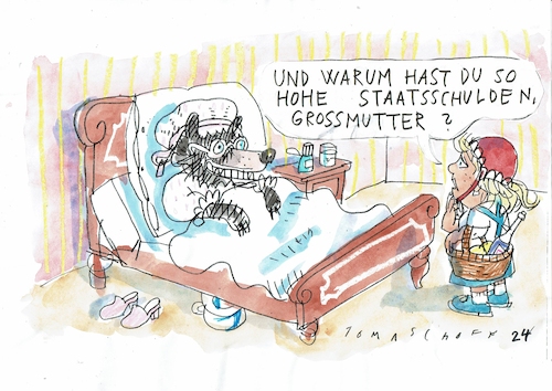 Cartoon: Staatsschulden (medium) by Jan Tomaschoff tagged staatsschulden,generationsgerechtigkeit,staatsschulden,generationsgerechtigkeit