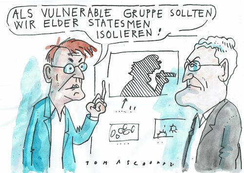 Cartoon: statesmen (medium) by Jan Tomaschoff tagged schröder,lauterbach,alter,schröder,lauterbach,alter