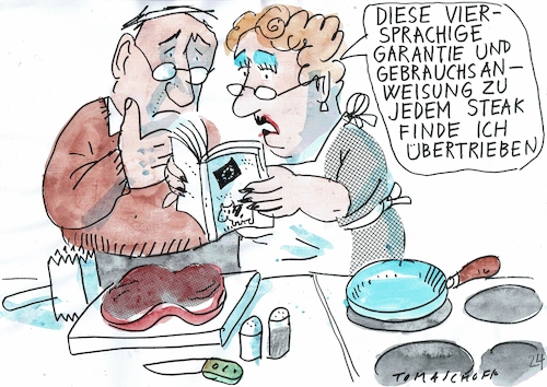 Cartoon: Steak (medium) by Jan Tomaschoff tagged ernährung,gesundheit,angst,ernährung,gesundheit,angst