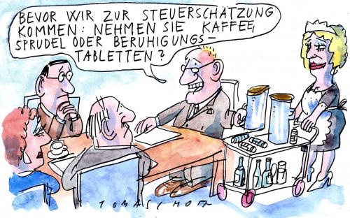 Cartoon: Steuerschätzung (medium) by Jan Tomaschoff tagged steuern,steuerschätzung