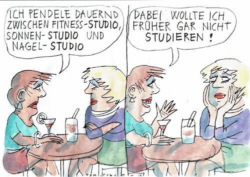 Cartoon: Studien (medium) by Jan Tomaschoff tagged bildung,studium,schönheit,bildung,studium,schönheit