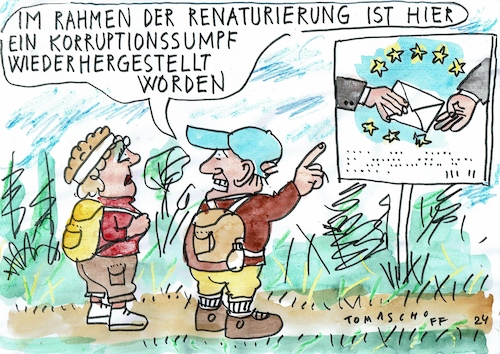 Cartoon: Sumpf (medium) by Jan Tomaschoff tagged politiker,korruption,renaturierung,politiker,korruption,renaturierung