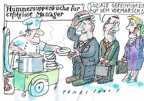 Cartoon: Suppenküche (medium) by Jan Tomaschoff tagged armut,reichntum,armut,reichntum