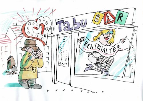 Cartoon: Tabu (medium) by Jan Tomaschoff tagged demografie,rentenalter,demografie,rentenalter
