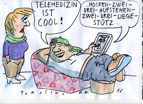 Cartoon: Telemedizin (medium) by Jan Tomaschoff tagged gesundheit,fitness,gesundheit,fitness