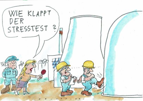 Cartoon: Test (medium) by Jan Tomaschoff tagged kernkraft,stresstest,kernkraft,stresstest