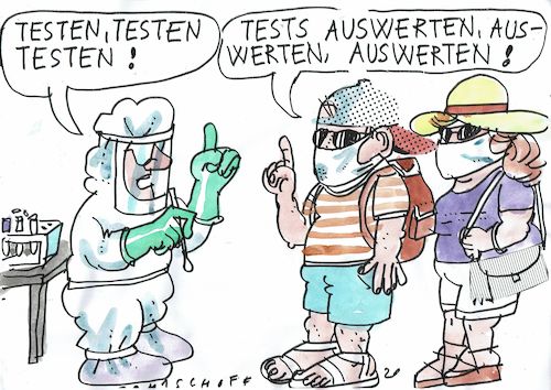 Cartoon: Tests (medium) by Jan Tomaschoff tagged corona,tests,daten,digitalisierung,corona,tests,daten,digitalisierung