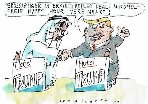 Cartoon: Toleranz (medium) by Jan Tomaschoff tagged trump,toleranz,islam,trump,toleranz,islam