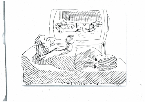Cartoon: Tor (medium) by Jan Tomaschoff tagged gesundheit,sport,trägheit,gesundheit,sport,trägheit