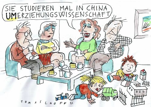 Cartoon: Umerziehung (medium) by Jan Tomaschoff tagged china,meinungsfreiheit,diktatur,china,meinungsfreiheit,diktatur