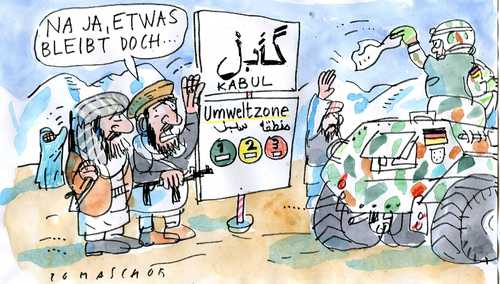 Cartoon: Umweltzonen in Kabul (medium) by Jan Tomaschoff tagged umweltzonen,kabul