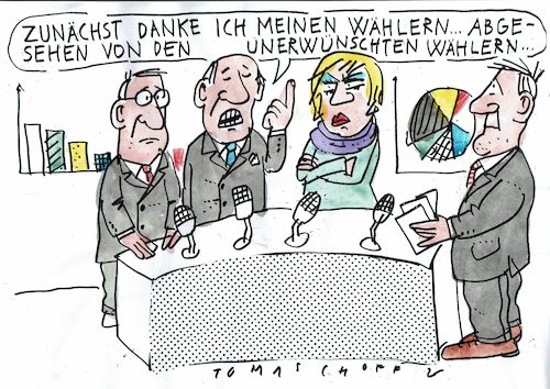 Cartoon: unerwünschte Wähler (medium) by Jan Tomaschoff tagged demokratie,wahl,afd,demokratie,wahl,afd