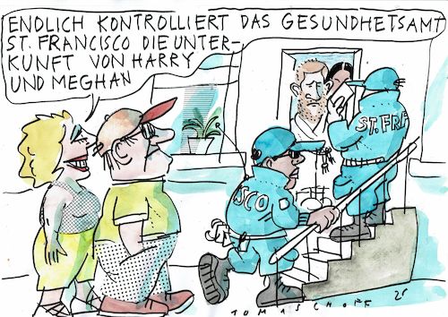 Cartoon: Unterkunft (medium) by Jan Tomaschoff tagged wohnungen,corona,tönnies,unterkunft,wohnungen,corona,tönnies,unterkunft