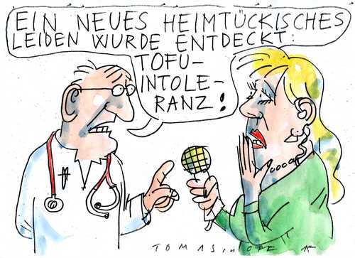 Cartoon: Unverträglichkeit (medium) by Jan Tomaschoff tagged gesundheit,allergien,angst,gesundheit,allergien,angst