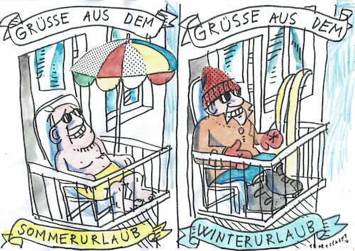 Cartoon: Urlaubsgrüße (medium) by Jan Tomaschoff tagged corona,reisen,urlaub,corona,reisen,urlaub