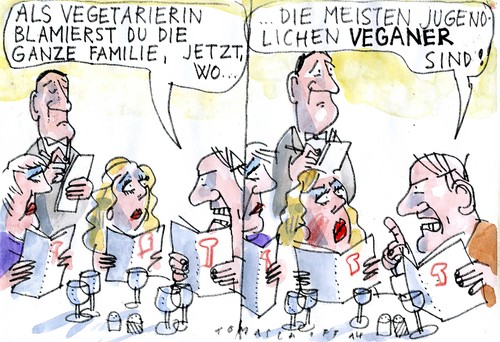 Cartoon: Veganer (medium) by Jan Tomaschoff tagged ernähreung,veganer,ernähreung,veganer