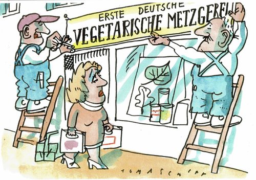 Cartoon: vegetarisch (medium) by Jan Tomaschoff tagged erenährung,fleisch,vegetarisch,erenährung,fleisch,vegetarisch