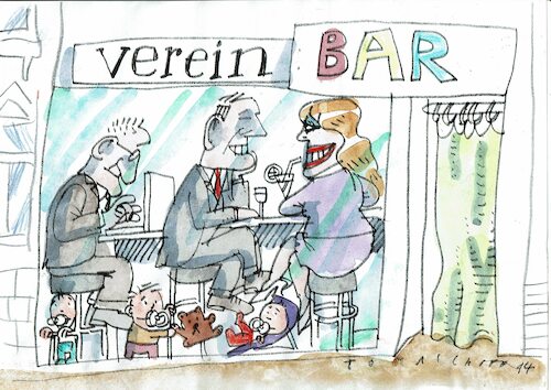 Cartoon: vereinbar (medium) by Jan Tomaschoff tagged frau,familie,beruf,vereinbarkeit,frau,familie,beruf,vereinbarkeit