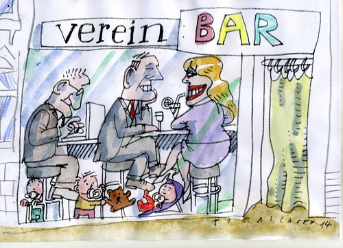 Cartoon: Vereinbarkeit (medium) by Jan Tomaschoff tagged beruf,familie,beruf,familie