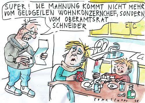 Cartoon: Vermieter (medium) by Jan Tomaschoff tagged mieten,wohnungsnot,verstaatlichung,mieten,wohnungsnot,verstaatlichung
