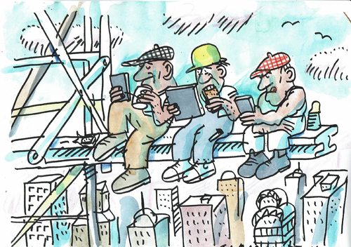 Cartoon: Vernetzt (medium) by Jan Tomaschoff tagged smatr,phones,internet,smatr,phones,internet