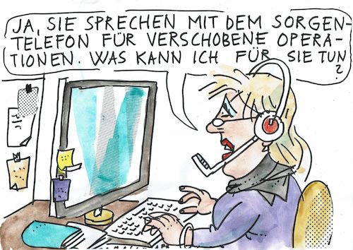 Cartoon: verschoben (medium) by Jan Tomaschoff tagged corona,gesundheitswesen,op,verschiebungen,corona,gesundheitswesen,op,verschiebungen