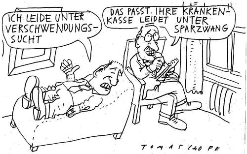 Cartoon: Verschwendung (medium) by Jan Tomaschoff tagged verschwendung,sucht,arzt,patient,gesundheit,sucht,arzt,patient,gesundheit,krankheit,krank,ärzte,psychologe,süchtig