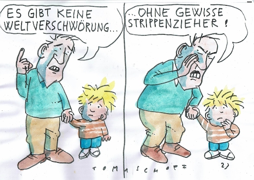 Cartoon: Verschwörung (medium) by Jan Tomaschoff tagged verschwörung,antisemitismus,verschwörung,antisemitismus