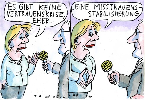 Cartoon: Vertreuenskrise (medium) by Jan Tomaschoff tagged koalition,vertrauen,koalition,vertrauen